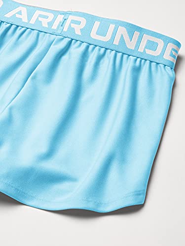 Girls' Play Up Solid Shorts , Sky Blue (914)/White , Medium