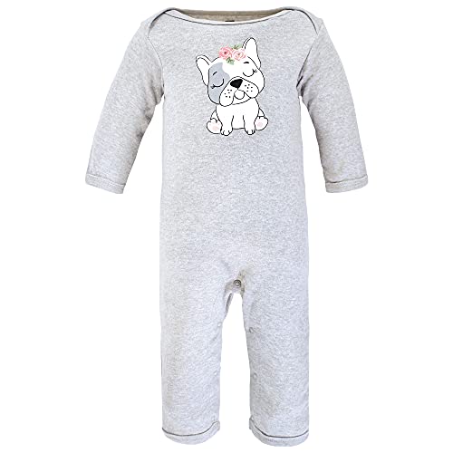 Uni   Cotton Coveralls Girl Whimsical Dog, 0-3 Months