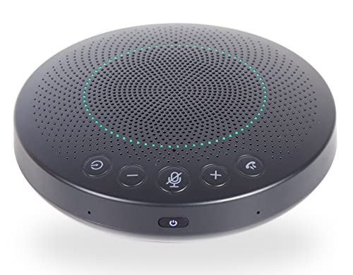Bluetooth Speakerphone, Conference Speaker with 6 Omnidirectional Microphones Plus Intelligent DSP Noise Reduction/ Cancellation for 8-10 People Business Conference, Home Office