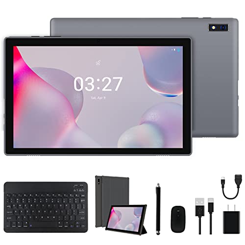 10 Inch Android 11 Tablet, Octa-Core, 4GB RAM, 64GB ROM, Tablet with Keyboard, Tablet Case, 8MP Dual Camera, WiFi, Bluetooth, Google GMS, Type C, OTG, 2 in 1 Android Tablet PC