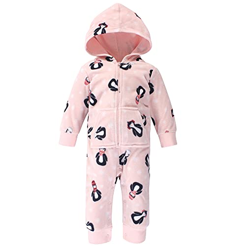 Uni   and Toddler Fleece Jumpsuits, Coveralls, and Playsuits Pink Penguin , 0-3 Months