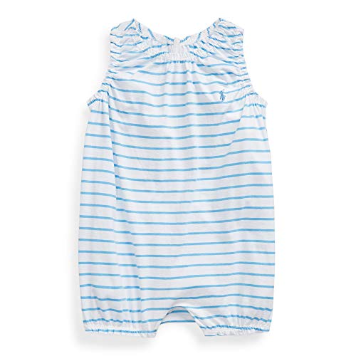 Baby Girl Striped Jersey Bubble Shortall (ChathamBlue(9002)/Multi, 3 Months)