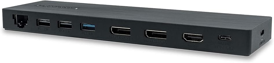USB-C Docking Station with 3 Display Outputs and Ports