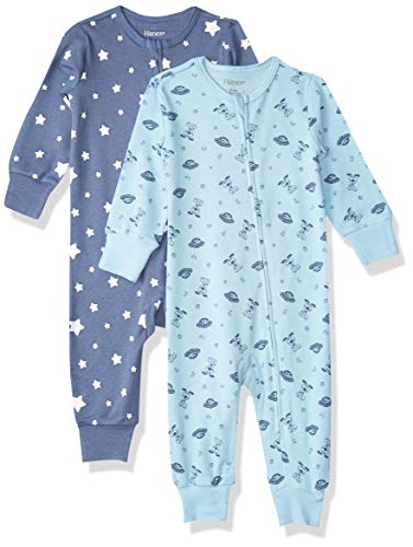 uni  baby Ultimate Zippin 2 Pack Sleep and Play Suits Layette Set, Sky, 18-24 Months US