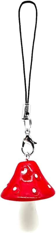 Cute Kawaii Mushroom Phone Charm for Keys and Bags