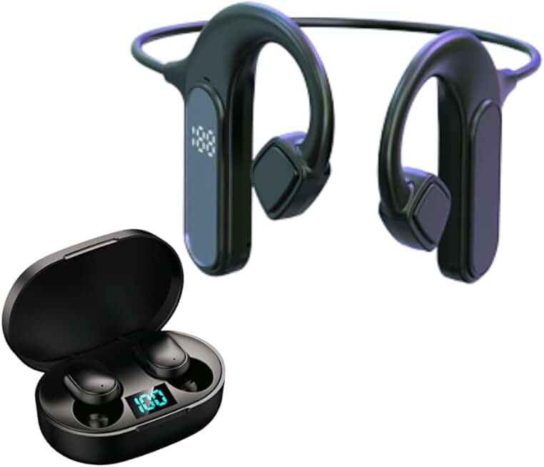 Wireless Bone Conduction Headphones with Bonus Ear Buds