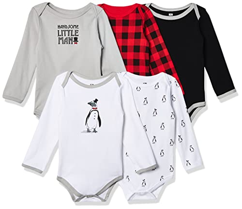 Uni   Cotton Long-Sleeve Bodysuits Penguin, 0-3 Months