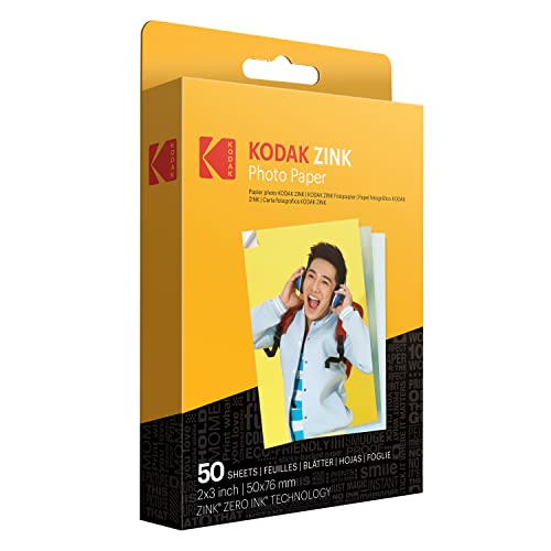Kodak 2x3 inch Premium Photo Paper, 50 Sheets