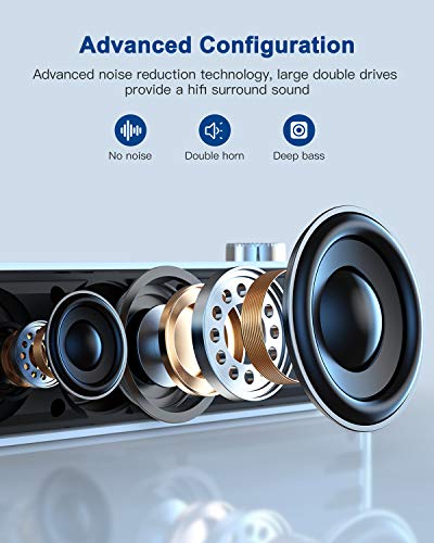 Bluetooth Speakers, Bluetooth 5.0 Wireless Speakers with Mic, TWS, Portable for Laptop, Tablet, Phone