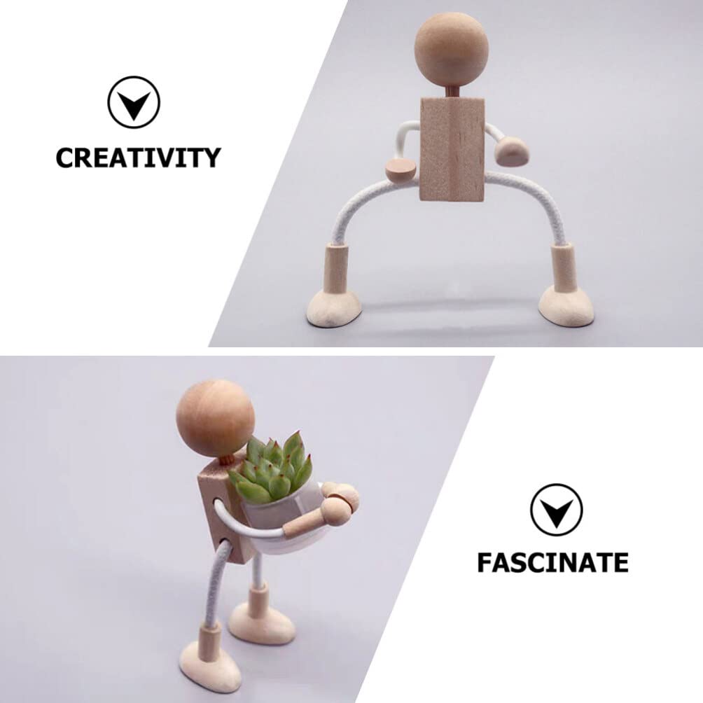 6pcs Unfinished Wooden Peg Dolls for Crafts and Decoration