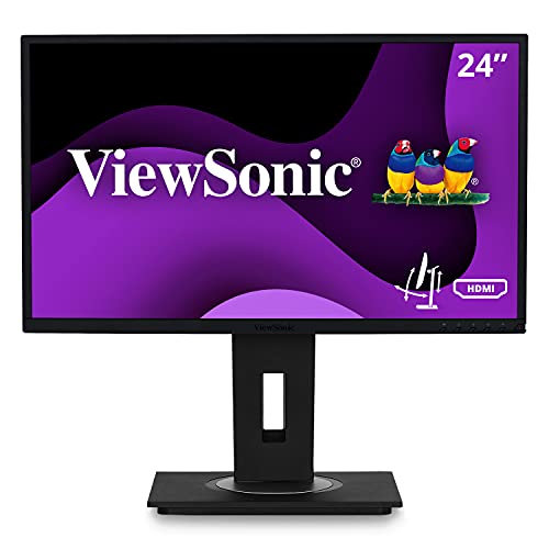 VG2448 24 Inch IPS 1080p Ergonomic Monitor with HDMI DisplayPort USB and 40 Degree Tilt for Home and Office, Black