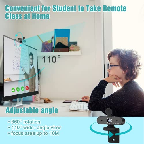 Webcam 1080p HD Computer Camera with Microphone Plug and Play USB Computer Web Camera for Calls, Video Conferencing, Live Streaming, with Privacy Shutter and Tripod,Web Cam for PC/Desktop