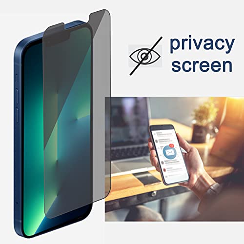 2Pack Privacy Screen Protector Compatible for iPhone 13 Pro Max[6.7 inch] + 2 Pack Camera Lens Protector, Anti Spy Private Tempered Glass Film,[9H Hardness] - HD [Black]
