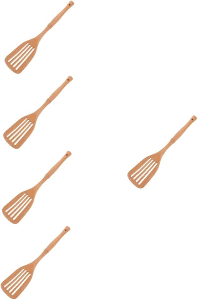 Set of 5 Wooden Heat-Resistant Cooking Spatulas