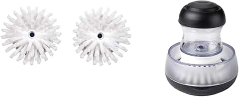 2-Pack Soap Dispenser Palm Brush Refills and Storage