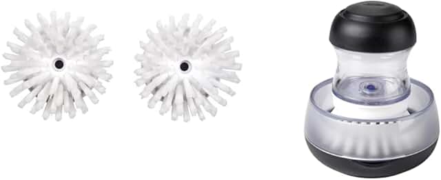 2-Pack Soap Dispenser Palm Brush Refills and Storage