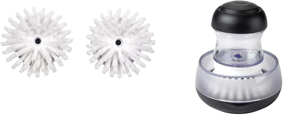 2-Pack Soap Dispenser Palm Brush Refills and Storage