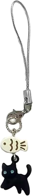 Handmade Beaded Cat Charm Phone Strap for Decoration