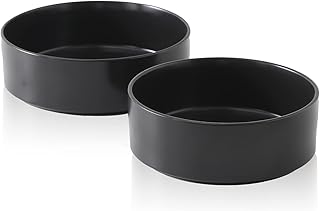Two-Piece Black Stoneware Serving Bowl Set