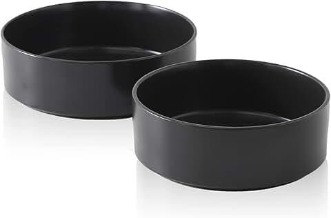 Two-Piece Black Stoneware Serving Bowl Set