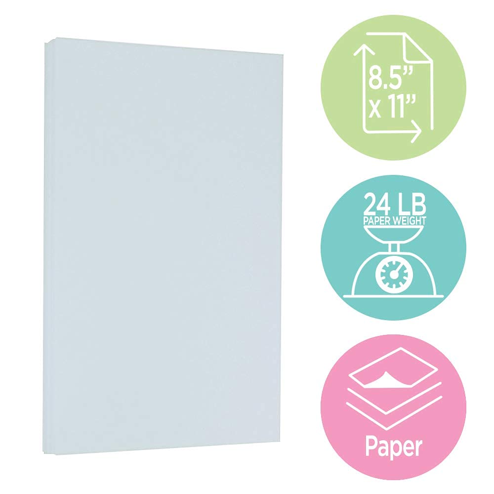 Blue Recycled Parchment Paper, 8.5 x 11, 50 Sheets
