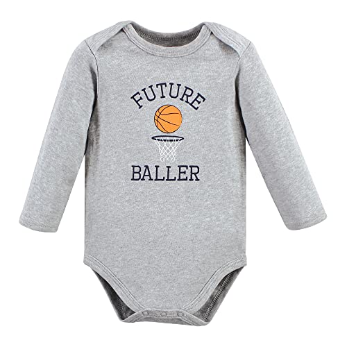 Uni   Cotton Long-Sleeve Bodysuits, Basketball, 0-3 Months