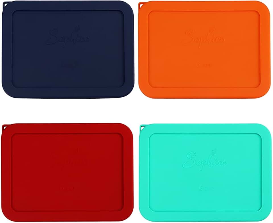 6-Cup Rectangle Silicone Cover for Glass Bowls