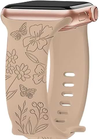 Engraved Butterfly Watch Bands for Apple Watch