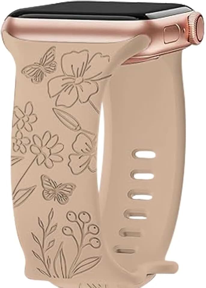 Engraved Butterfly Watch Bands for Apple Watch