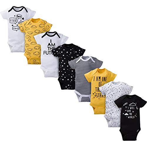 Baby 8-Pack Short Sleeve Onesies Bodysuits, Star, 3-6 Months
