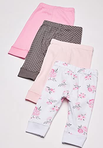 Uni   Cotton Pants and Leggings Basic Pink Floral, 0-3 Months