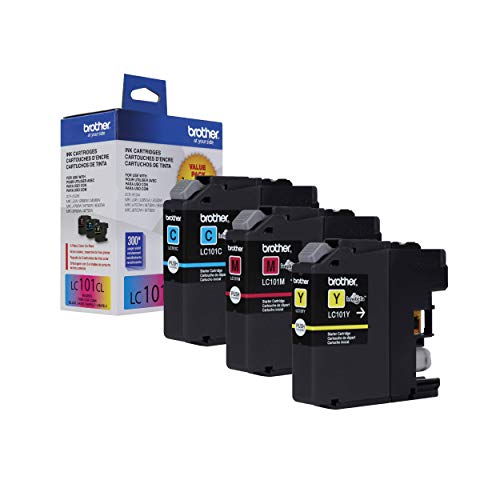 Genuine Standard Yield Color Ink Cartridges, LC1013PKS, Replacement Color Ink Three Pack, Includes 1 Cartridge Each of Cyan, Magenta & Yellow, Page Yield Upto 300 Pages/Cartridge, LC101