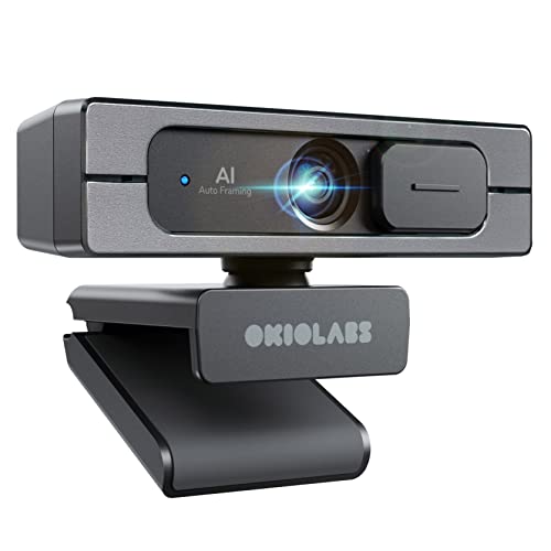 HD Webcam 4K with AI Auto Framing for Conference and Webcam Record Ultra Wide Angle Webcam Sony STARVIS Sensor Tiny Webcam with Camera Control, Built-in Dual Webcam Microphone Tripod, A10
