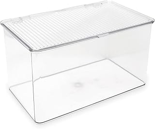 Large Stackable Clear Storage Bin with Lid