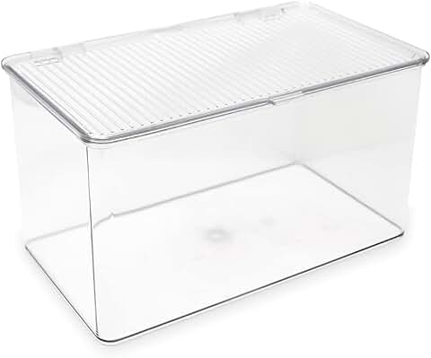Large Stackable Clear Storage Bin with Lid