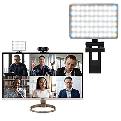 Video Conference Lighting Kit, Camera Light for Zoom Meetings, Streaming Video Face Light, Easy Setup for Remote Work, Computer Monitor or Laptop Light for Video Conferencing
