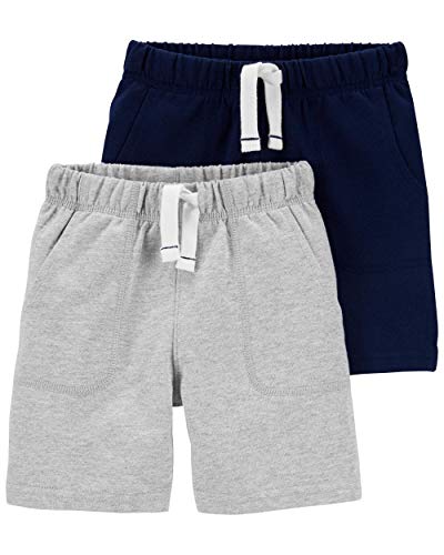 Carter s Baby Boys  2-Pack Shorts 3 Months, Bkue Gray