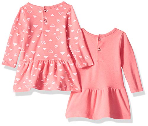 baby girls Ultimate Flexy Dress - 2 Long Sleeve Dresses With Leggings Layette Set, Pink Shapes, 18-24 Months US