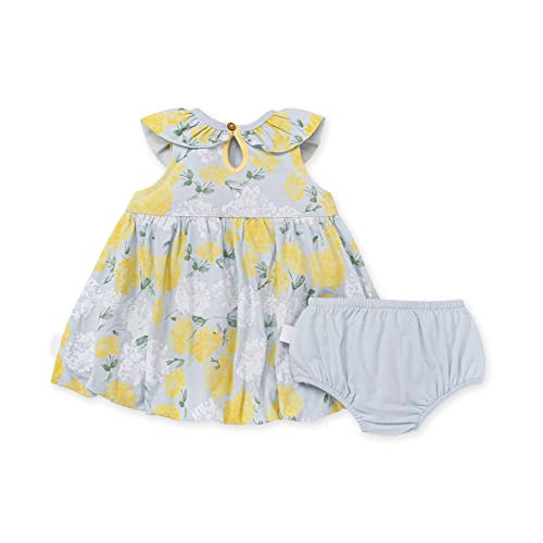 Girls' Dress, Infant & Toddler, Short & Long-Sleeve, 100%  Cotton, Sky Hydrangea, 3 Months