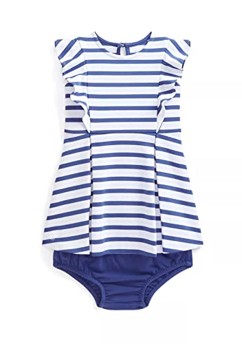 Baby Girls Striped Ruffled Ponte Dress and Bloomer 2 Piece Set (as1, Age, 3_Months, L_B(3257)/W, 3 Months)