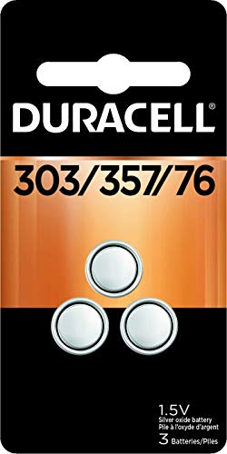 '- 303/357/76 Silver Oxide Button Battery - long lasting battery - 3 count