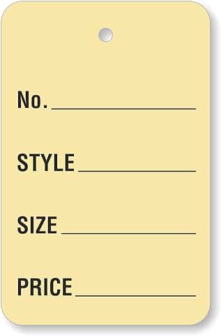 Pack of 1000 Buff Garment Tags, 1.875 x 1.25 inches