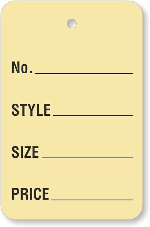 Pack of 1000 Buff Garment Tags, 1.875 x 1.25 inches