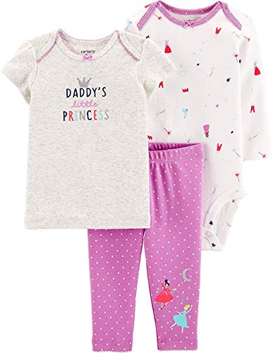 Baby Girls' 3-Piece Princess Little Character Set Daddy's Little Princess (Nb) Purple