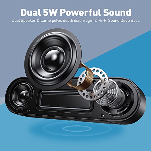 Dual 5W Single USB Computer Speakers, PC Speakers for Desktop, Laptop Speakers with Crystal Clear Sound, Loud Volume, Volume Control and Mute Button(USB-C to USB Adapter Included)