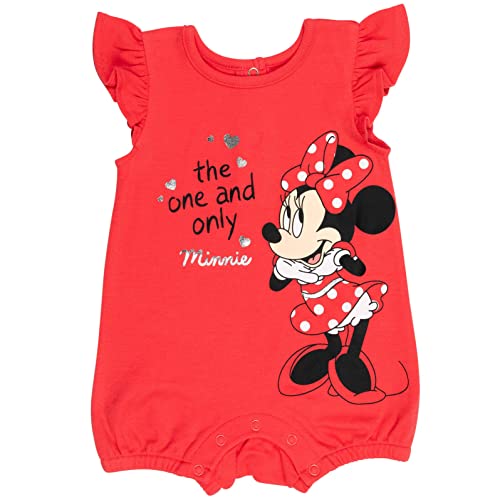 Minnie Mouse   Baby Girls Cuddly Snap Romper and Sunhat Red 6-9 Months