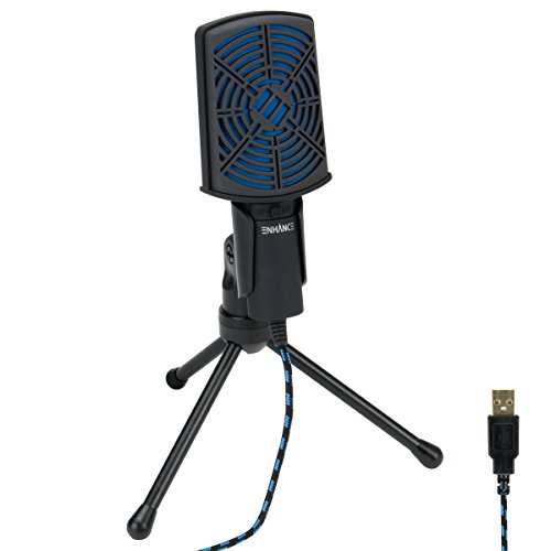 (Improved 2018 Edition) PC USB Condenser Gaming Microphone - Computer Streaming Mic Adjustable Stand Design and Mute Switch by - For Skype, Conference Calls, Twitch, Youtube, and Discord