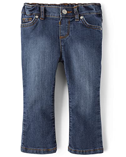 Baby Girls and Toddler Girls Basic Bootcut Jeans, Victory Blue Wash, 12-18 MONTHS