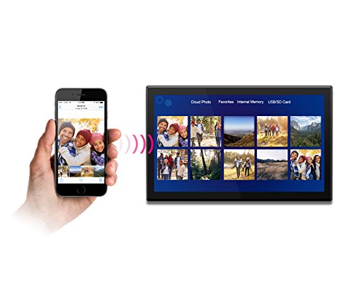 (AWDMPF117F) 17.3 Hi-Res WiFi Digital Photo Frame with Touchscreen IPS LCD Display & 8GB Built-in Memory (1920 x 1080 Resolution), Photo/Music/Video Support, Wall Mountable