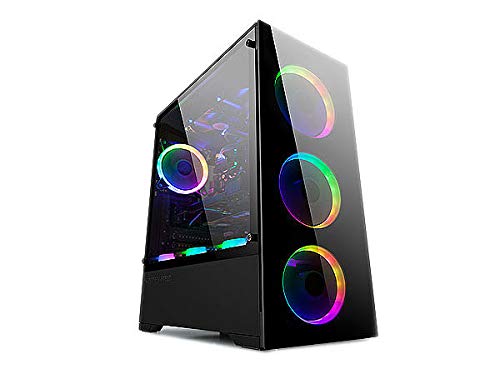 b-Voguish Gaming PC with Tempered Glass ATX Mid Tower, USB3.0, Support E-ATX, ATX, mATX, ITX. (Note: Fan NOT Included in This Model. Only b-Voguish-RGB (ASIN# B08W2MXBQJ) Come with ARGB Fans)